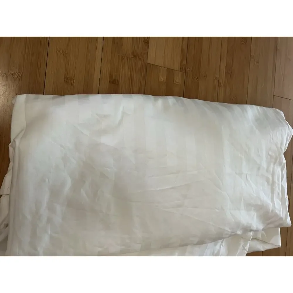 Charter Club Luxury 100% Pima Cotton Beige Duvet Cover Queen Denmark Stripes
